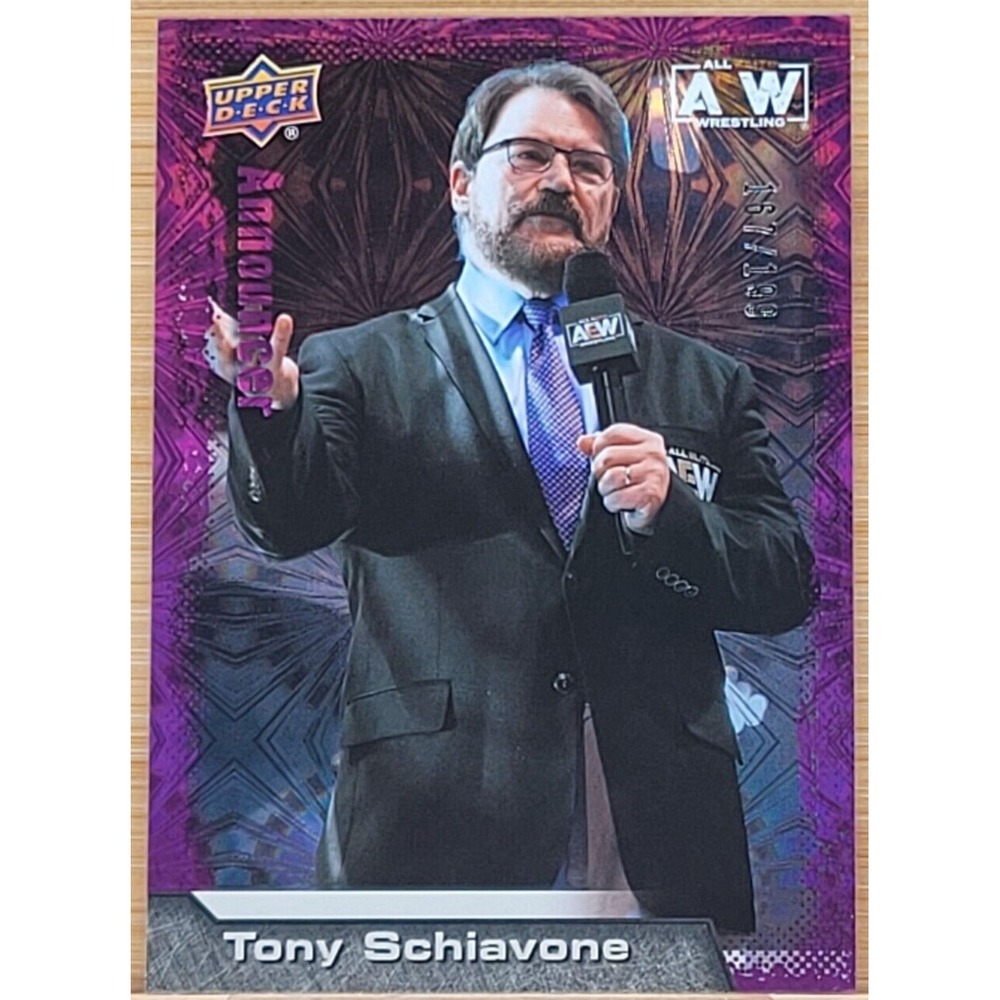 2022 UPPER DECK AEW TONY SCHIAVONE PURPLE PYRO #D/199